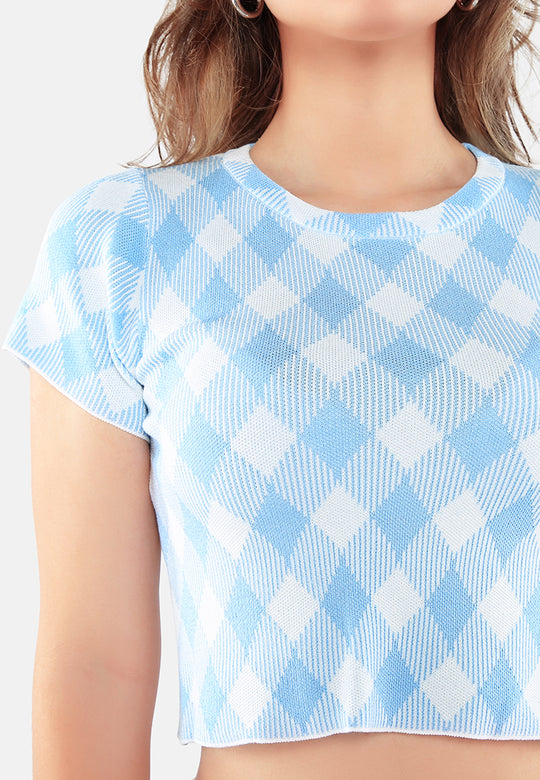 Buy Casual Checkered Crop Top Online | London Rag Malesiya
