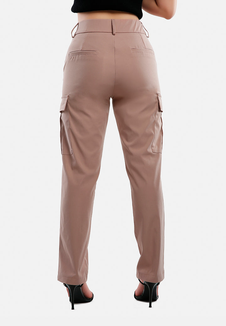 casual high waist straight pants by ruw#color_dusty-rose