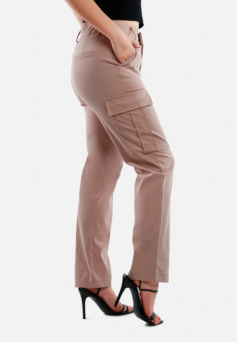 casual high waist straight pants by ruw#color_dusty-rose