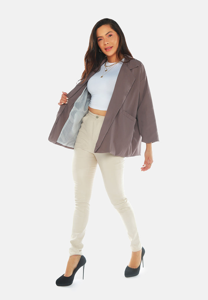 casual oversized double breasted jacket#color_brown