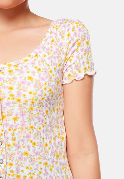 casual short summer top#color_ivory-floral