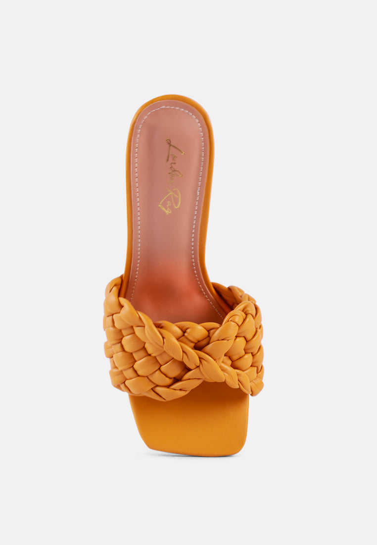 celie woven strap mid heel sandals#color_yellow 