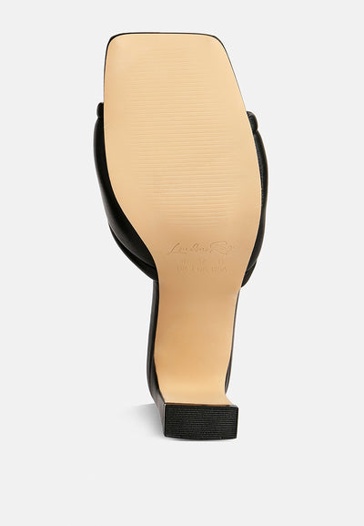 celine quilted block heeled sandals#color_black