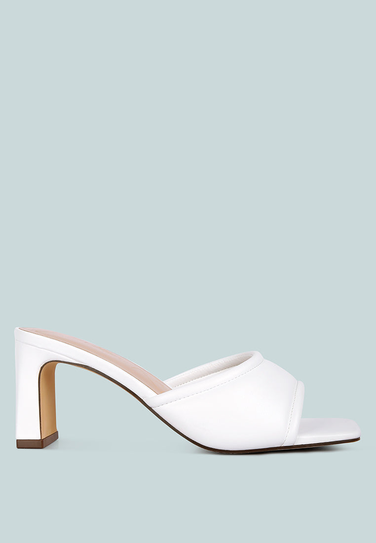 celine quilted block heeled sandals#color_white