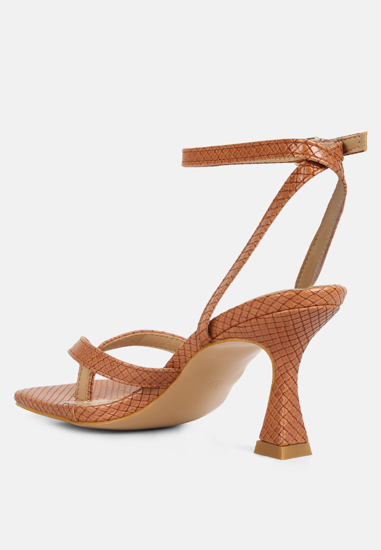 celty ankle strap spool heel thong sandals#color_tan