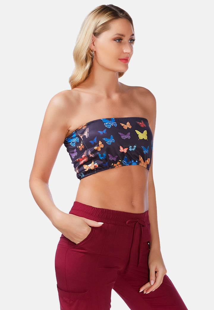 chasing butterflies tube top#color_black