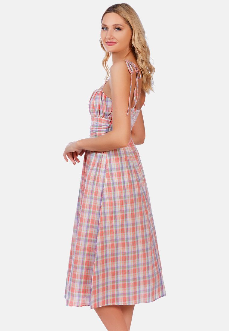 checkered midi dress slip dress by ruw#color_pink