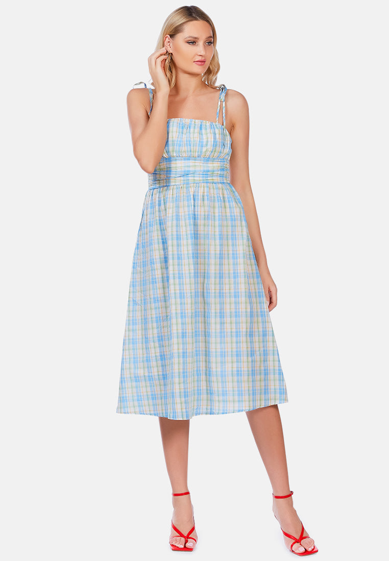 checkered midi dress slip dress by ruw#color_blue