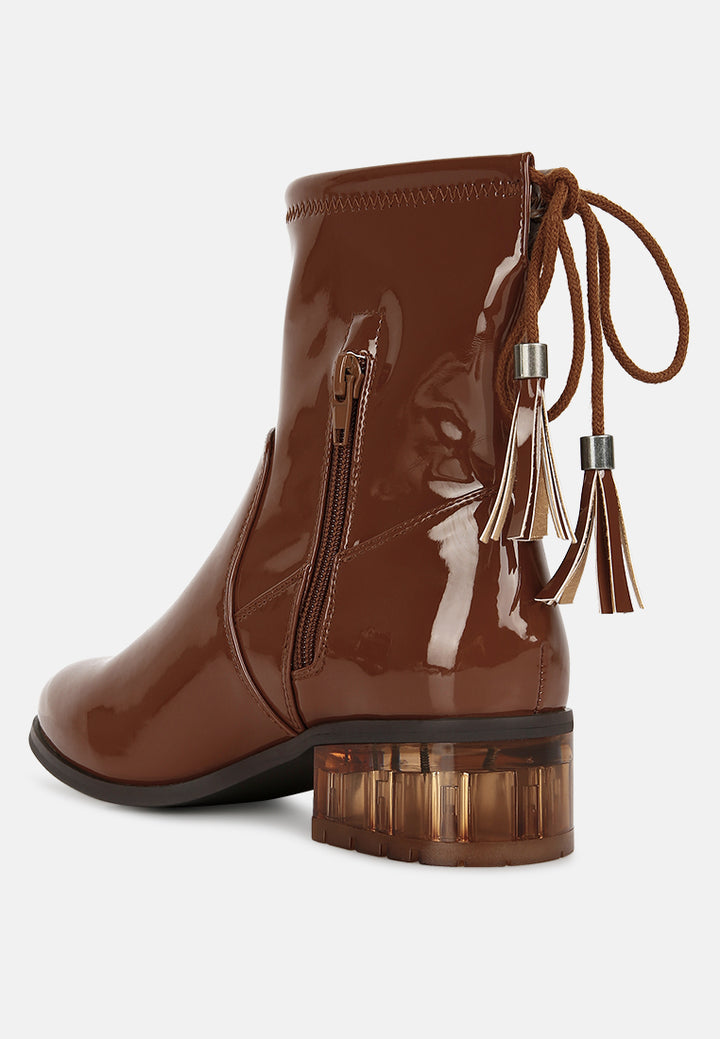 cheer leader tassels detail ankle boots by ruw#color_tan