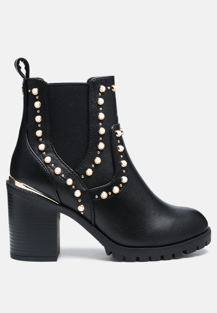 cherin pearl studded chelsea boots#color_black