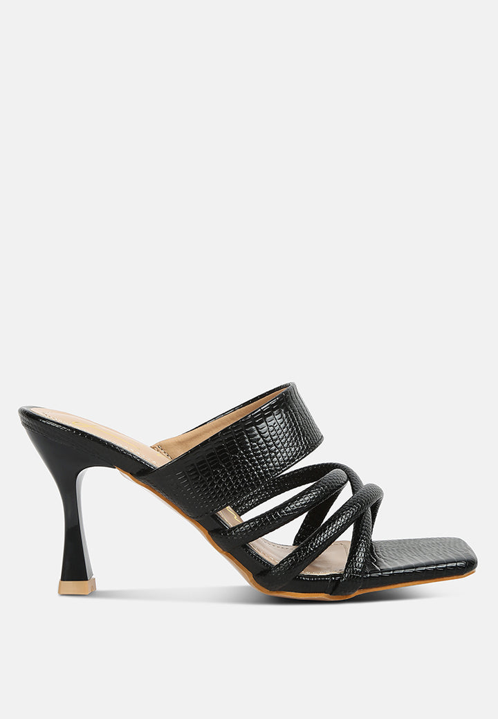 chiri criss cross strap spool heel sandals#color_black