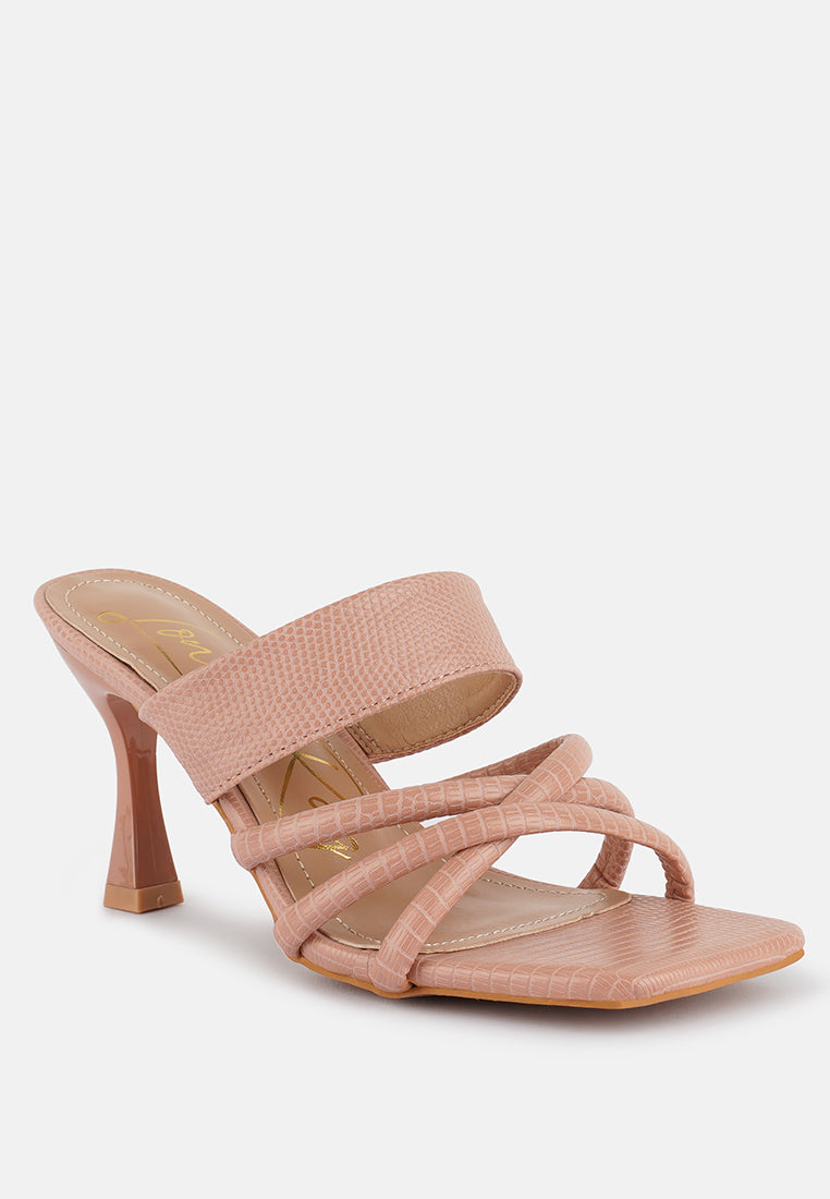 chiri criss cross strap spool heel sandals#color_pink