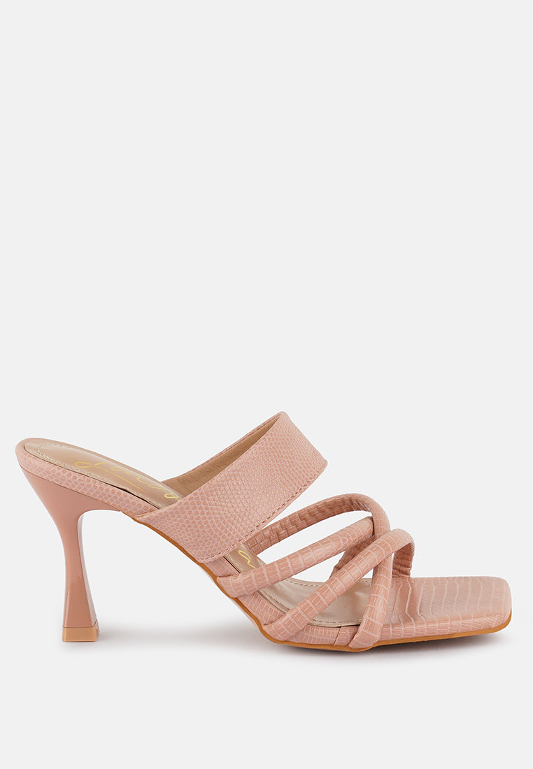 chiri criss cross strap spool heel sandals#color_pink