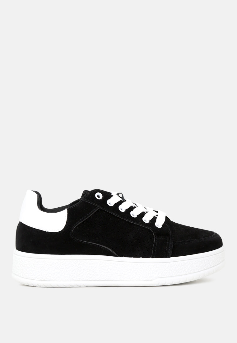 chunky lace-up sneakers#color_black