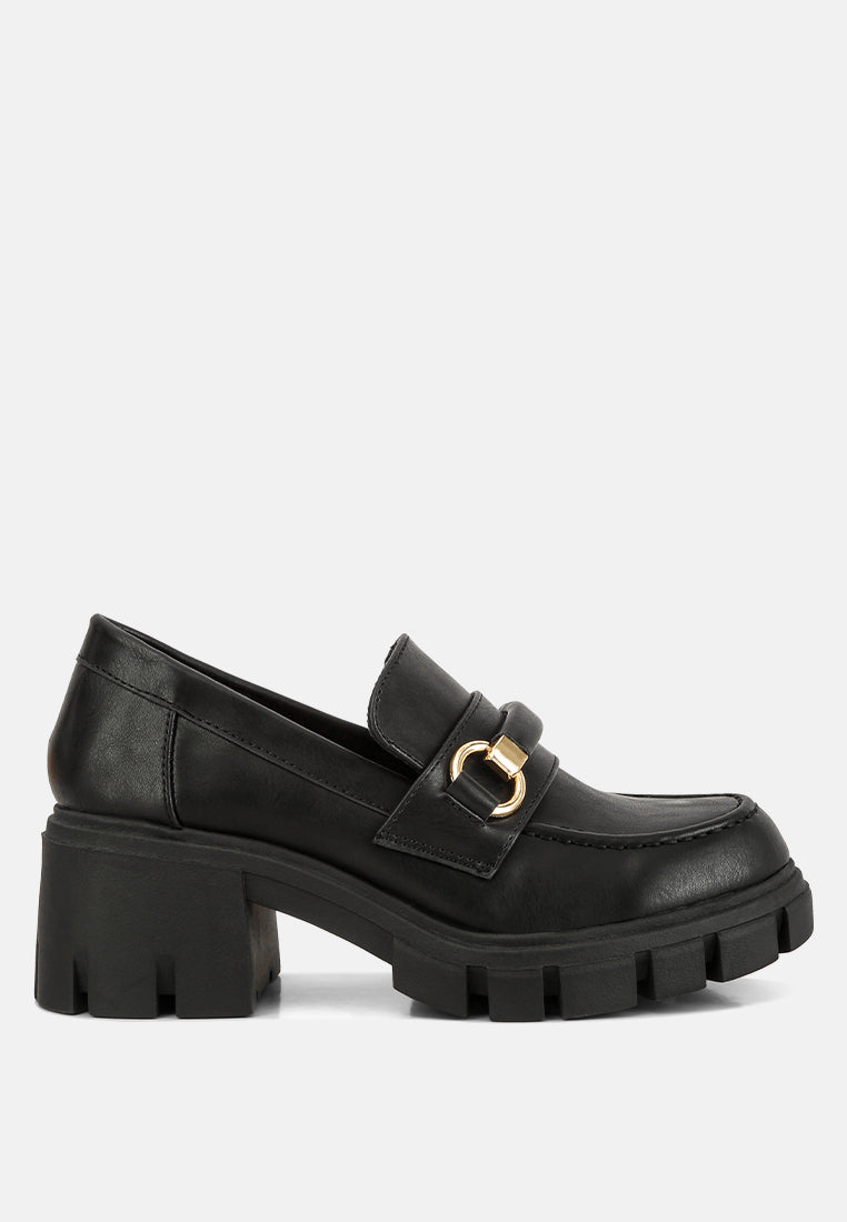 chunky platform loafers by rag#color_black