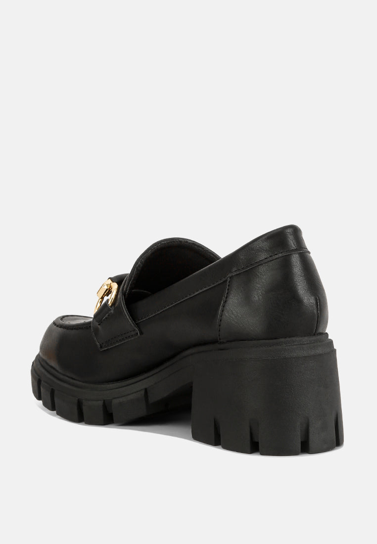 chunky platform loafers by rag#color_black