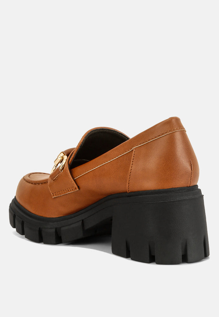 chunky platform loafers by rag#color_tan