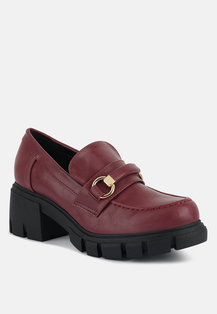 chunky platform loafers#color_burgundy