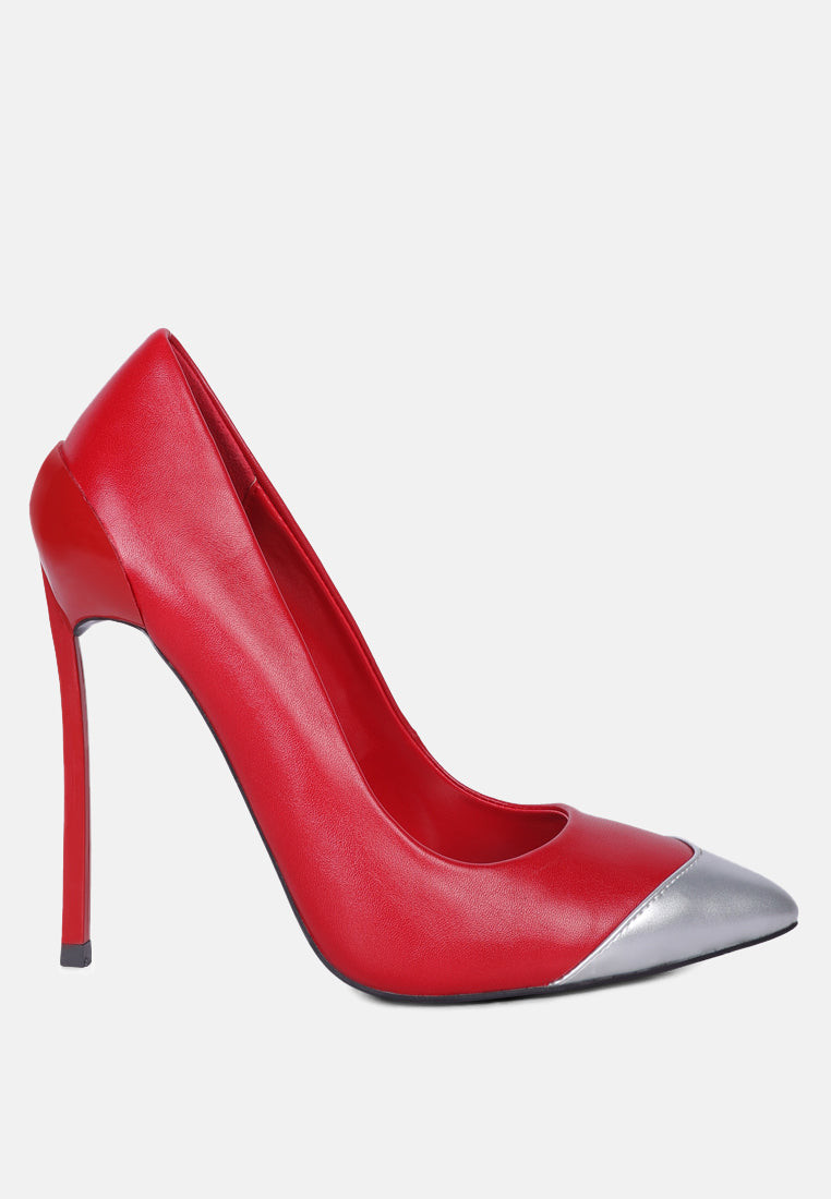 cidra silver dip stiletto heels by mode#color_red