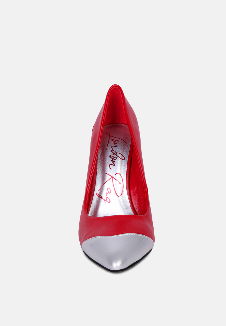 cidra silver dip stiletto heels by mode#color_red