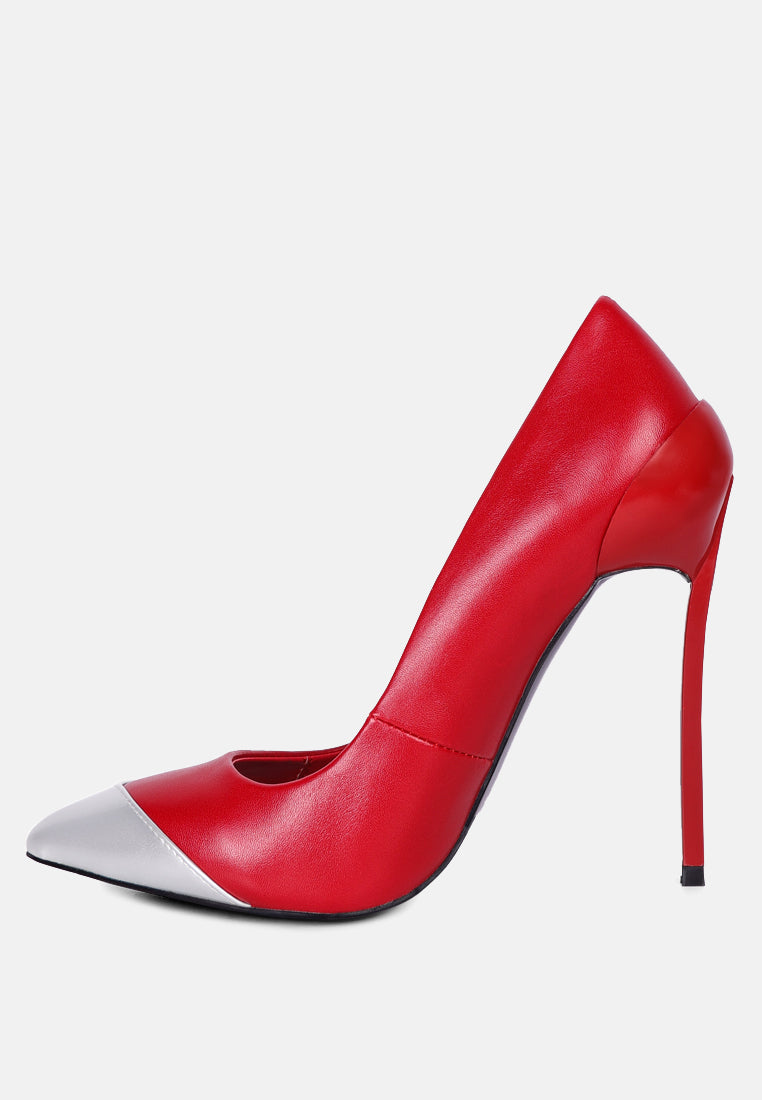cidra silver dip stiletto heels by mode#color_red