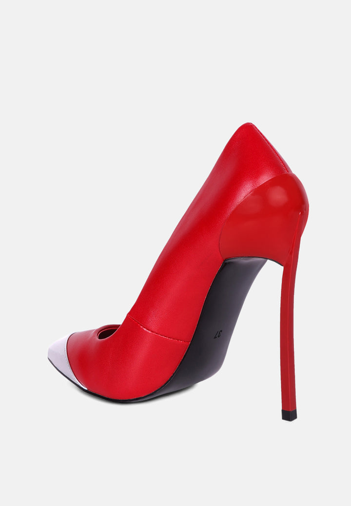 cidra silver dip stiletto heels by mode#color_red
