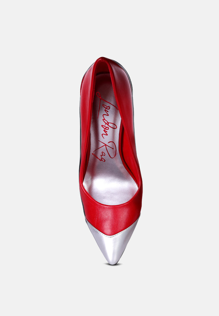cidra silver dip stiletto heels by mode#color_red
