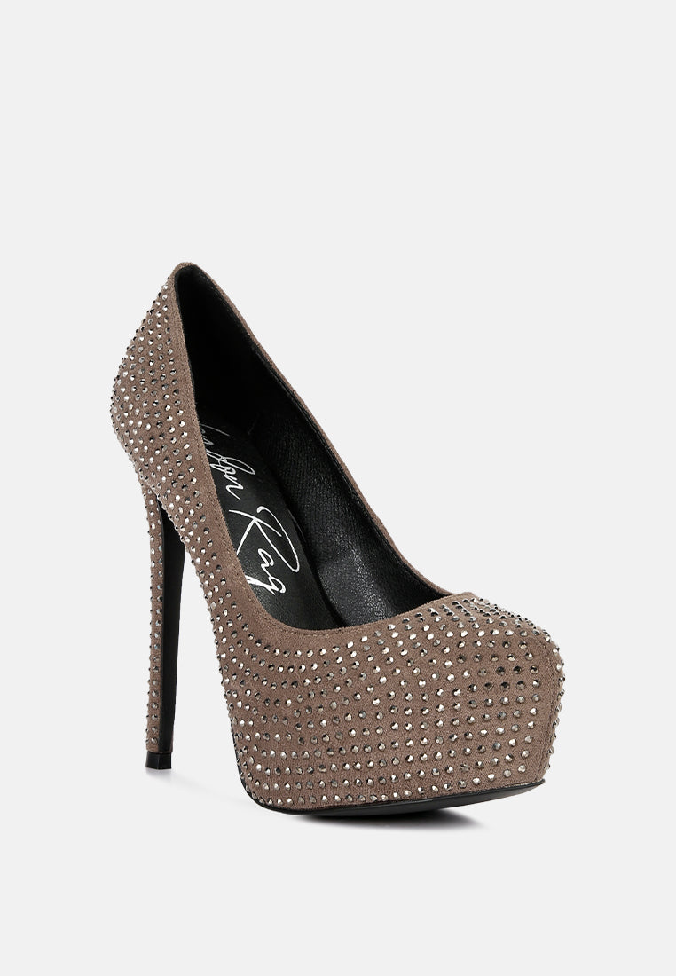clarisse diamante faux suede high heeled pumps#color_taupe