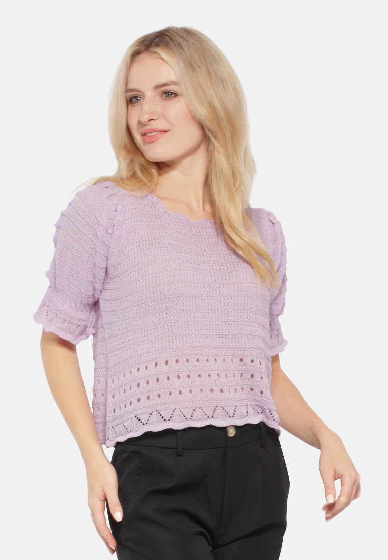 classic short-sleeved top#color_purple