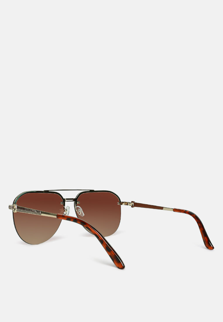 classic double bridge aviator sunglasses#color_brown