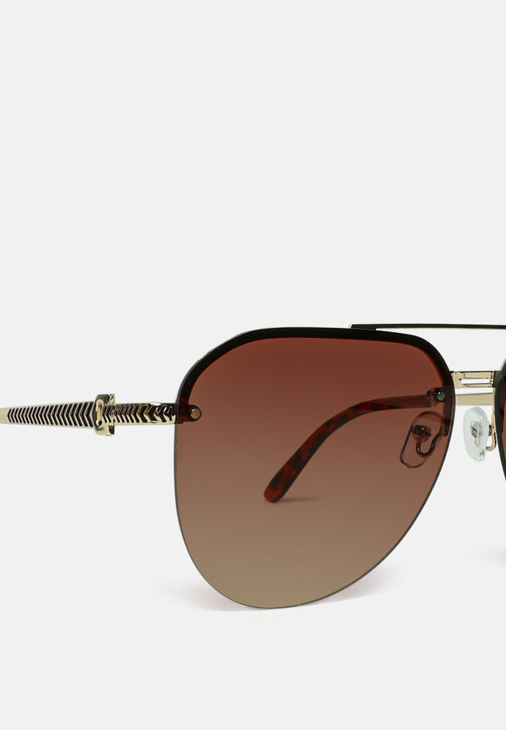 classic double bridge aviator sunglasses#color_brown