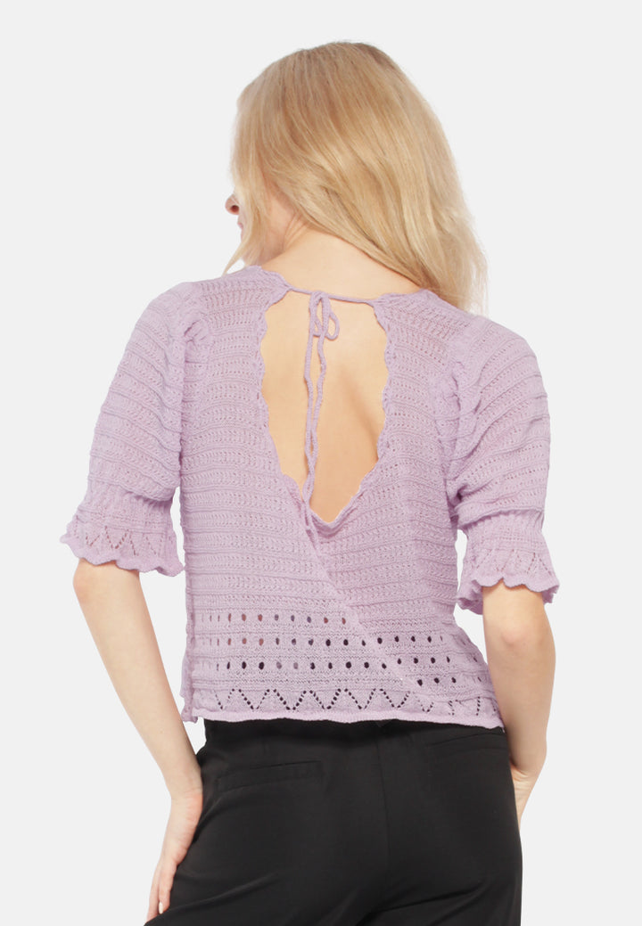 classic short-sleeved top#color_purple
