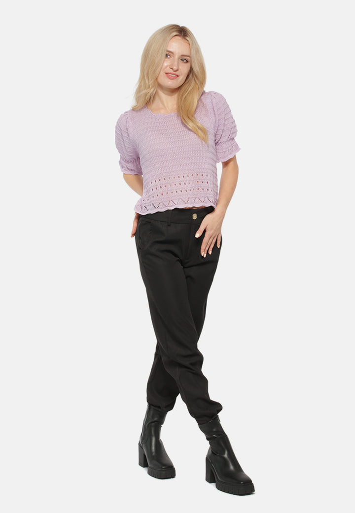 classic short-sleeved top#color_purple