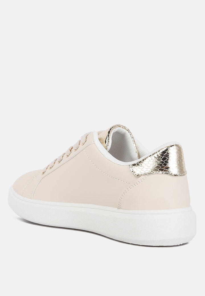 claude faux leather back panel detail sneakers#color_beige