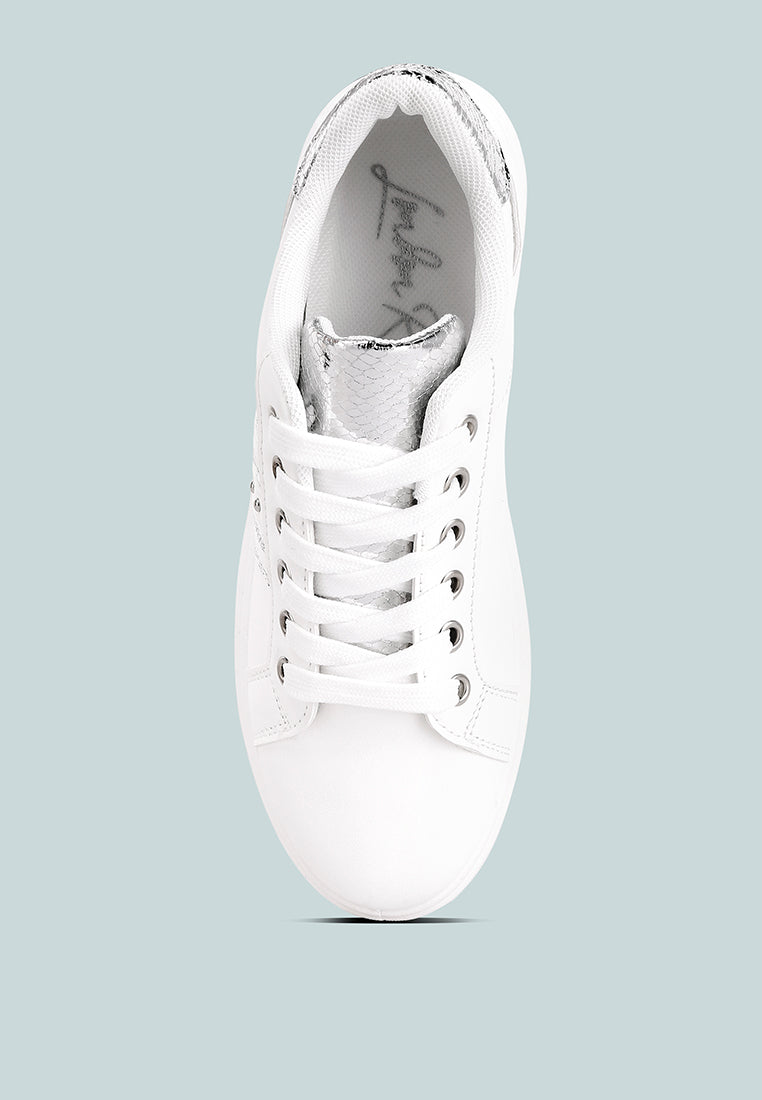 claude faux leather back panel detail sneakers#color_white