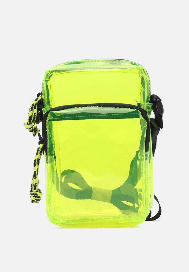 clear bag with two compartments#color_lime