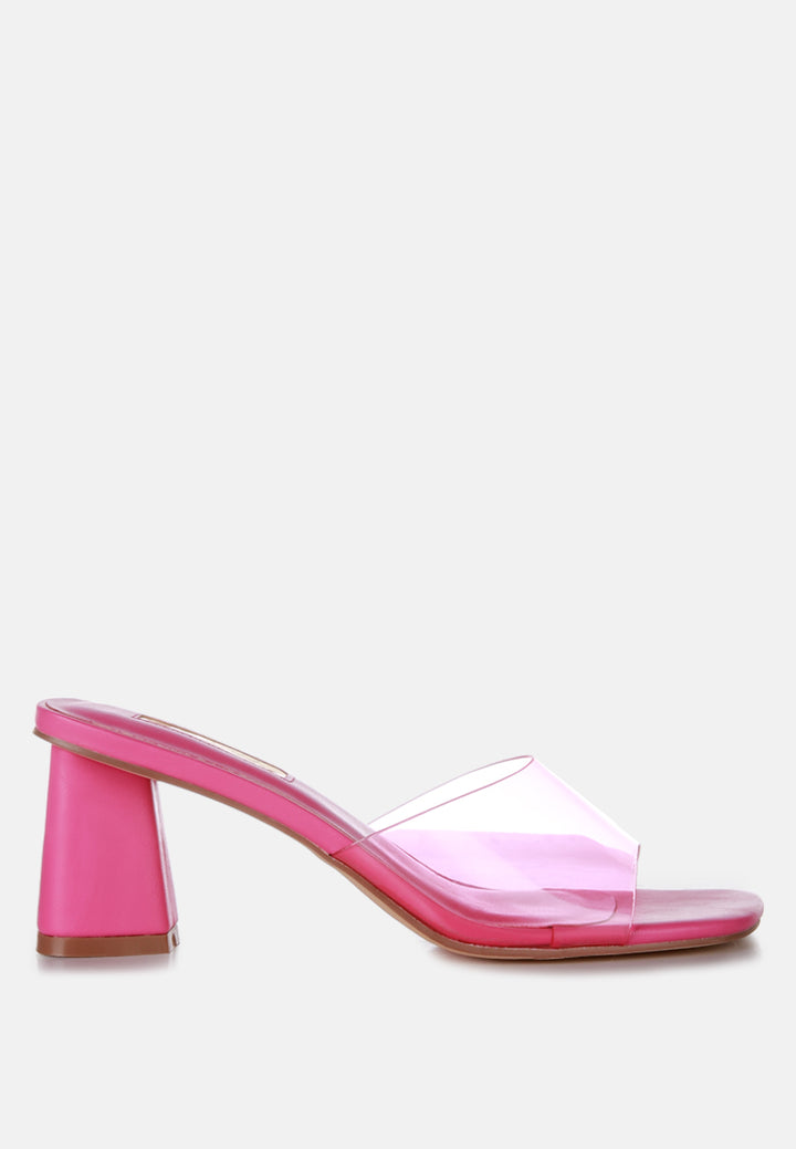 clear flirt clear strap slip on heels sandals#color_pink