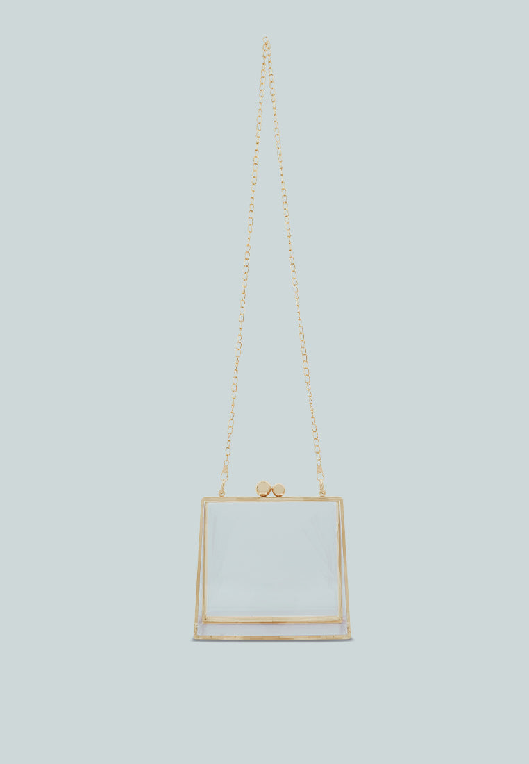clear triangle clutch bag#color_transparent