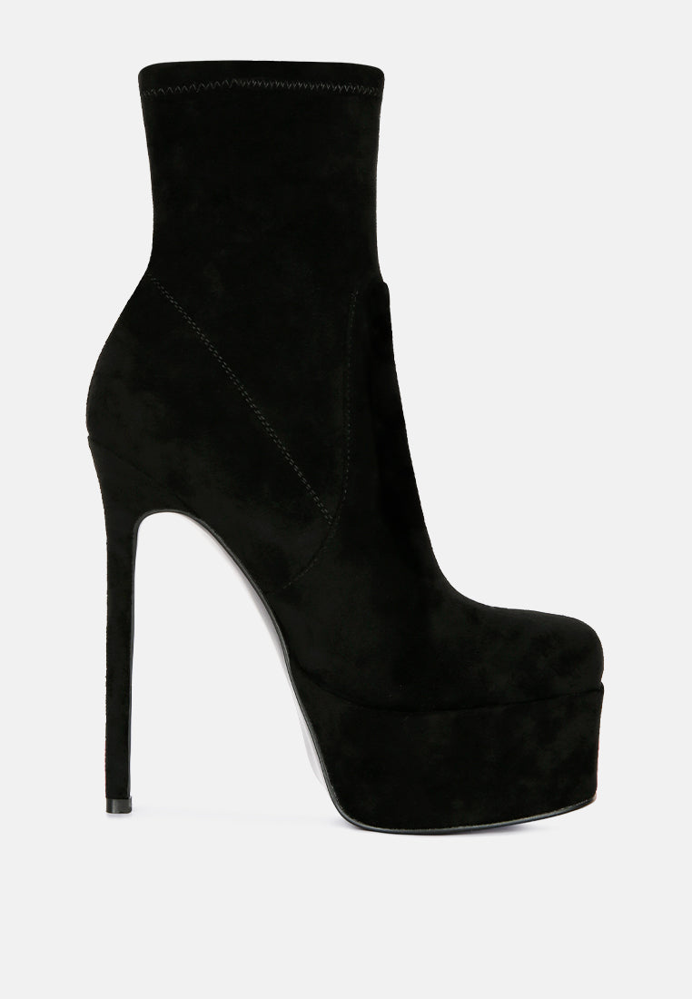 clubbing high heele platform ankle boots#color_black
