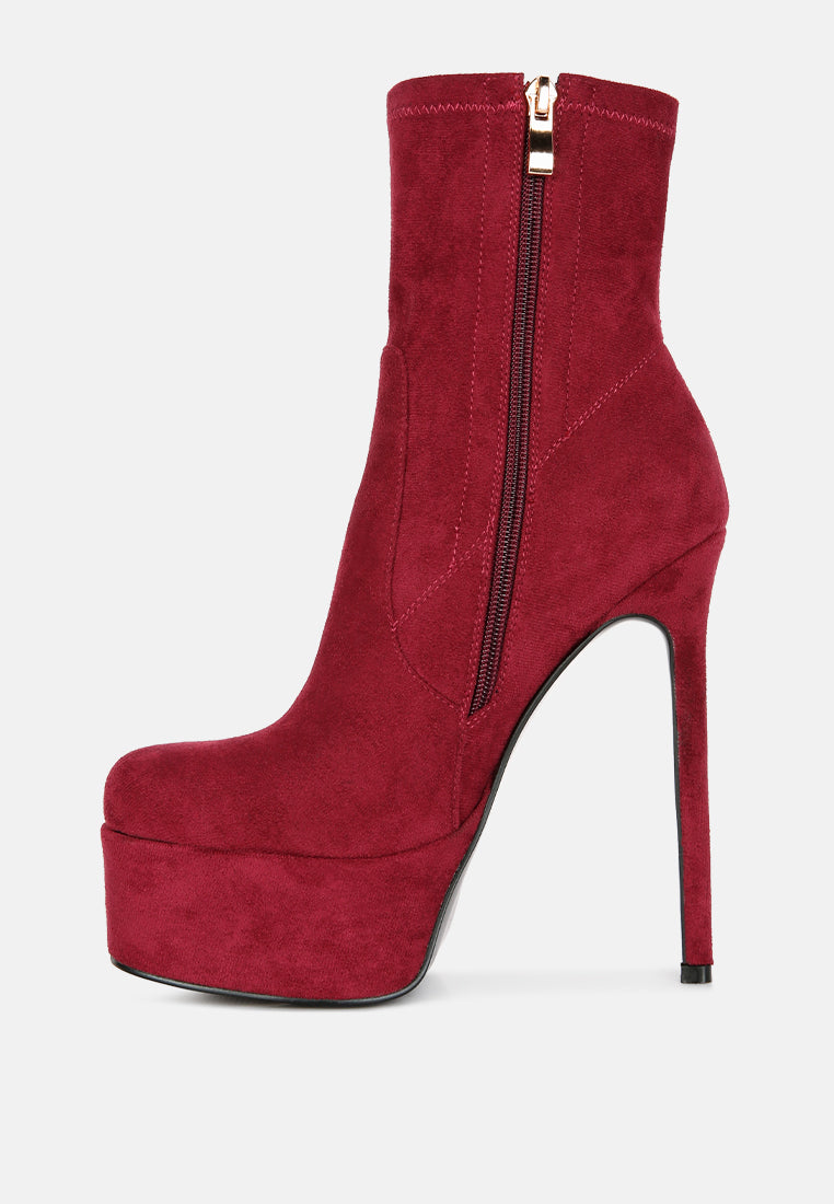 clubbing high heele platform ankle boots#color_burgundy