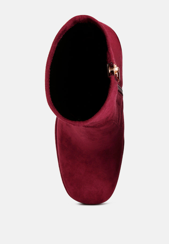 clubbing high heele platform ankle boots#color_burgundy