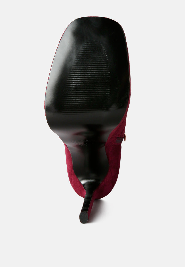 clubbing high heele platform ankle boots#color_burgundy