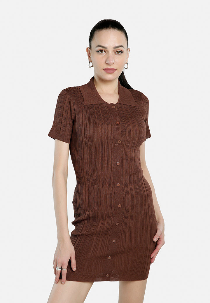 Buy Collared Bodycon Sweater Dress | Women Dresses
