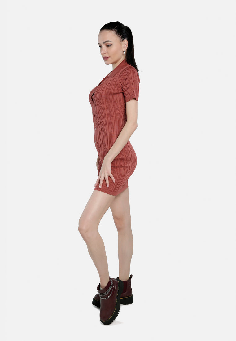 collared bodycon sweater dress#color_burgundy