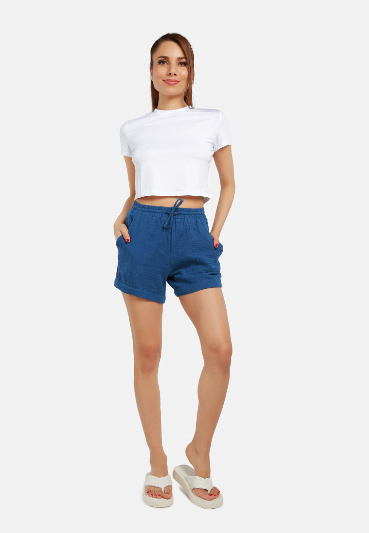 cool summer drawstring shorts#color_blue