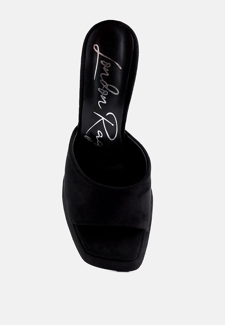 copyme faux suede mid heel classic sandals#color_black