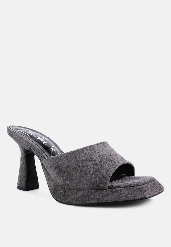 copyme faux suede mid heel classic sandals#color_grey