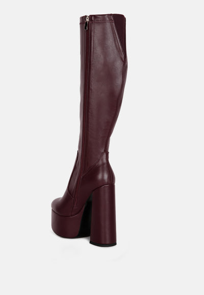 coraline high block heeled calf boots#color_burgundy