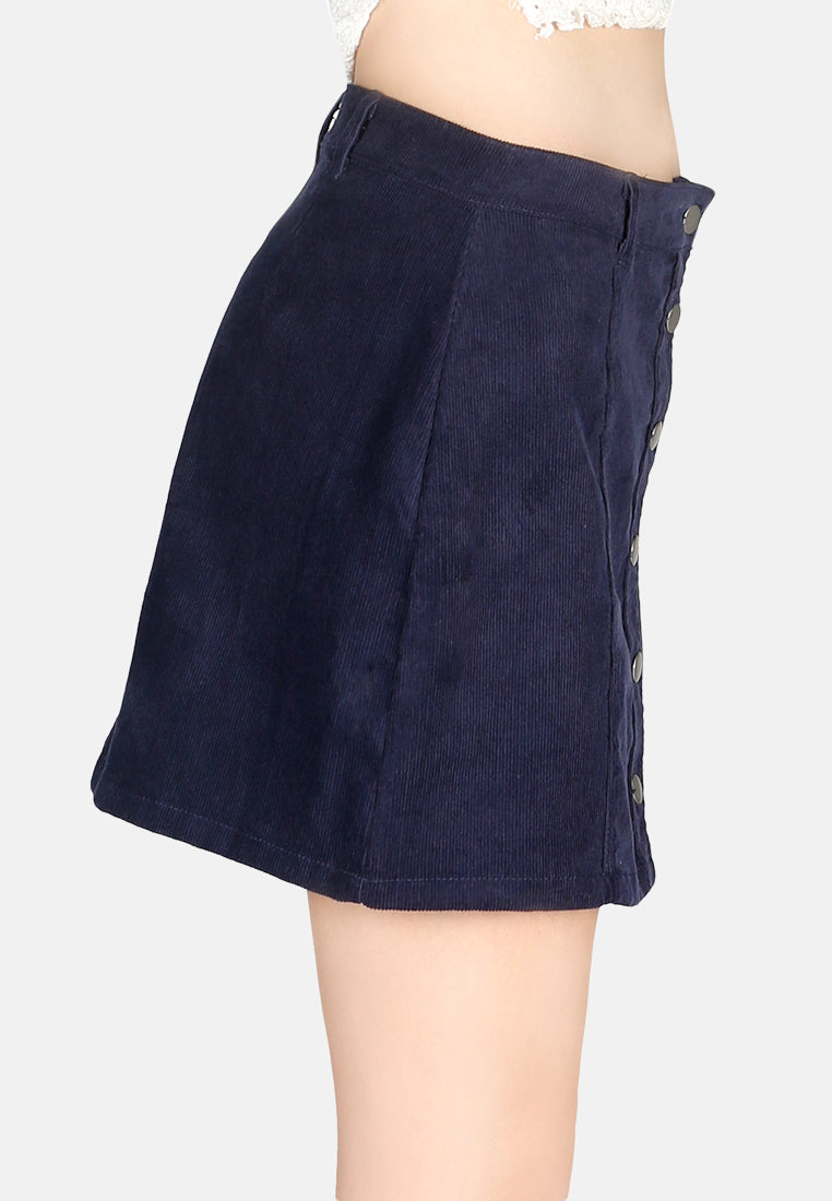 corduroy short skirt#color_navy