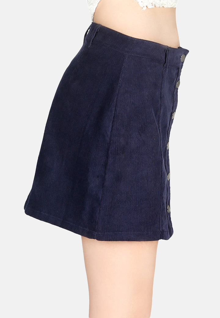 corduroy short skirt#color_navy